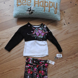 Ed Hardy Black 2 Piece Set 2T New!
